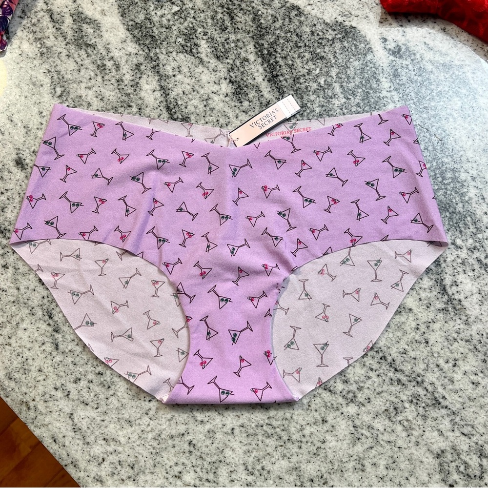 NWT Victoria’s Secret PINK Sexy Illusion Purple No Show Hiphugger Panty Large L